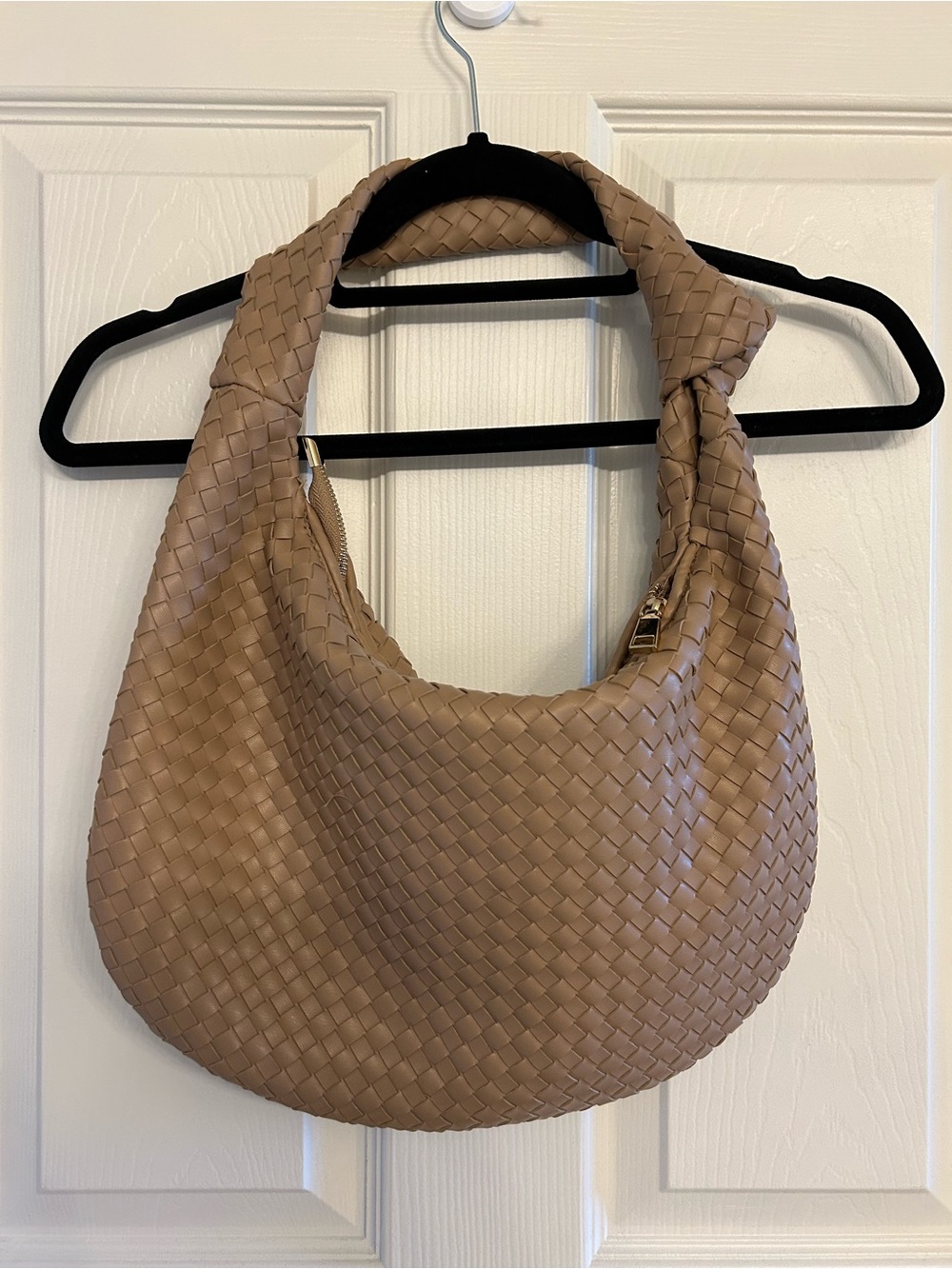 Melie Bianco Anthropologie Woven Hobo Shoulder Bag - Taupe